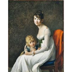 Mrs. Jeanne Eglé Mourgue and Her Son Eugène Painting Reproduction