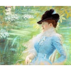 Lady in the Garden Painting Reproduction
