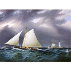 The Match between the Yachts ’Vision’ and ’Meta’, Rough Weather Painting Reproduction