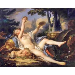 Reclining Bacchante Playing the Cymbals Painting Reproduction
