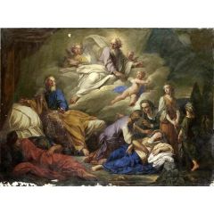 Vision of Jacob in Egypt while going to see his son Joseph Painting Reproduction