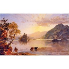 Lake George: Sun Behind a Cloud Painting Reproduction