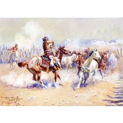 Navajo Wild Horse Hunters Painting Reproduction