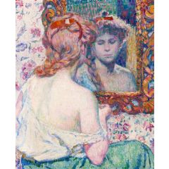 Woman in the Mirror Painting Reproduction