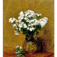 White Phlox in a Vase Painting Reproduction