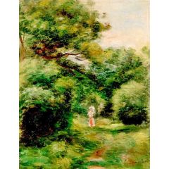 Lane in the Woods, Woman with a Child in Her Arms Painting Reproduction