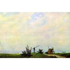 Seashore and Fisherman Painting Reproduction