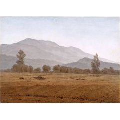 New Moon above the Riesengebirge Mountains Painting Reproduction