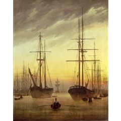 View of a Harbour Painting Reproduction