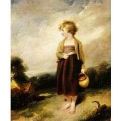 A Child Going to Fetch Water Painting Reproduction