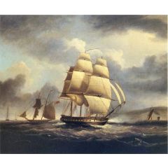 Frigate on the Thames Painting Reproduction