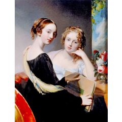Portrait of the McEuen Sisters(also known as Misses Mary and Emily McEuen) Painting Reproduction