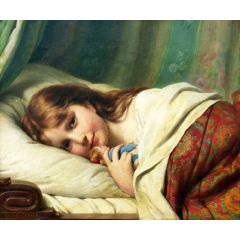 Girl with Doll Painting Reproduction