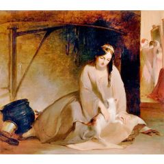 Cinderella at the Kitchen Fire Painting Reproduction