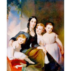 Mrs. James Robb and Her Three Children Painting Reproduction