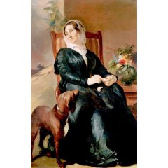 Sarah Sully and Her Dog, Ponto Painting Reproduction