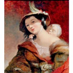 Gypsy Woman and Child, after Murillo Painting Reproduction