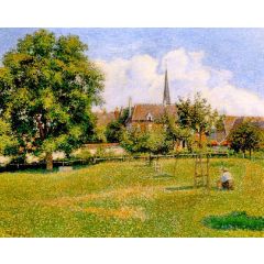 The Home of the Deaf and the Steeple at Eragny Painting Reproduction