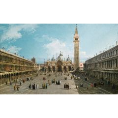 Venice, a View of Piazza San Marco Looking East towards the Basilica Painting Reproduction
