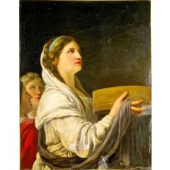 La vestale Tuccia portant le crible Painting Reproduction
