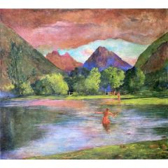 After-Glow, Tautira River, Tahiti Painting Reproduction