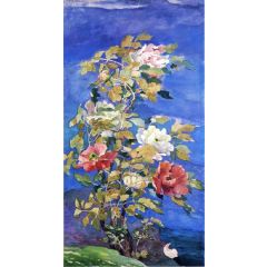 Peonies in a Breeze Painting Reproduction