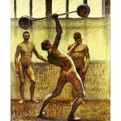 Lifting Weights with One Arm Painting Reproduction