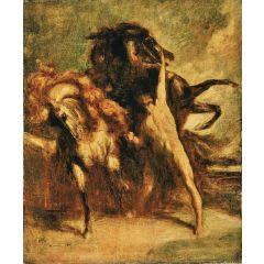 Sketch for Automedon with the Horses of Achilles Painting Reproduction