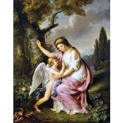 Woman and Cupid Painting Reproduction