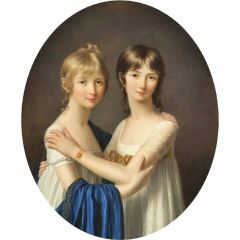 Portrait of Two Sisters Painting Reproduction
