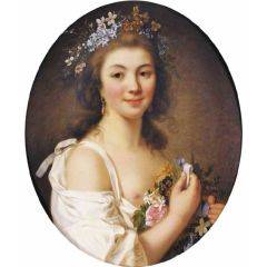 Portrait of Madame de Genlis Painting Reproduction
