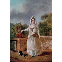 Portrait of a Lady in Masquerade Dress Painting Reproduction