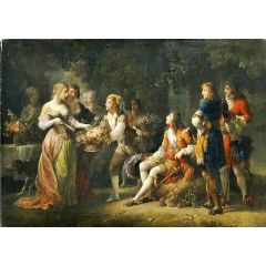 Louis XIV of France Declaring his Love for Louise de la Vallière in the Bois de Vincennes Painting Reproduction