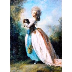 A Lady with a Dog Painting Reproduction