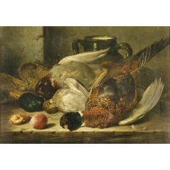 Still Life with Pheasant, Partridge and Duck Painting Reproduction