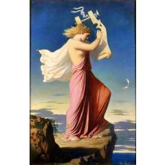 Sapho Playing Lyra Painting Reproduction