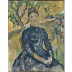 Madame Cezanne in the Conservatory Painting Reproduction