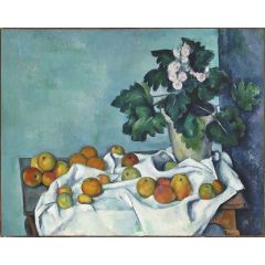 Still Life with Apples and a Pot of Primroses Painting Reproduction