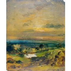 Branch Hill Pond, Evening Painting Reproduction