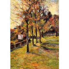 Tree Lined Road, Rouen Painting Reproduction