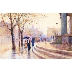 Walking in the Rain Painting Reproduction