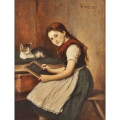 The Painting Lesson Painting Reproduction