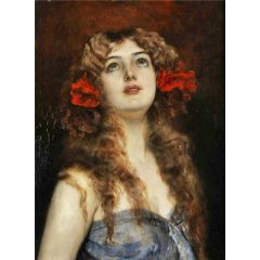 Portrait of a Young Girl Painting Reproduction