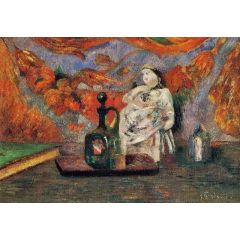 Still Life with Carafe and Ceramic Figure Painting Reproduction