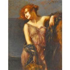 Girl with Pitcher Painting Reproduction