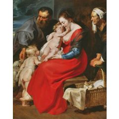 The Holy Family with Saints Elizabeth and John the Baptist Painting Reproduction