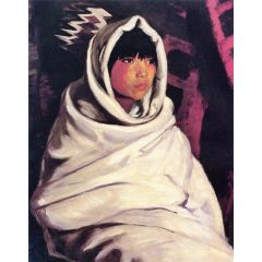 Indian Girl in White Blanket, (Julianita) Painting Reproduction