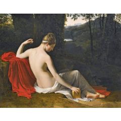 Pandora Reclining in a Wooded Landscape Painting Reproduction
