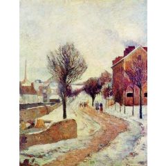 Suburb under Snow Painting Reproduction