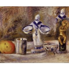 Still Life with a Faience Figure Painting Reproduction